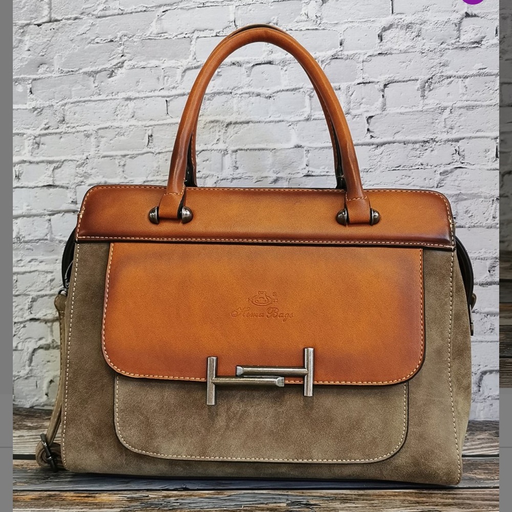 Coffee and Brown front pocket messenger bag NWOT